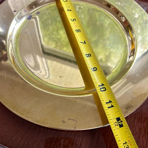 Vintage Solid Brass Charger Plate Decorative serving plate Home Accent - Picture 7 of 7